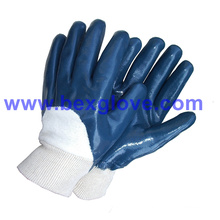 Cotton Jersey Liner, Nitrile Coating, Half Coated Safety Gloves